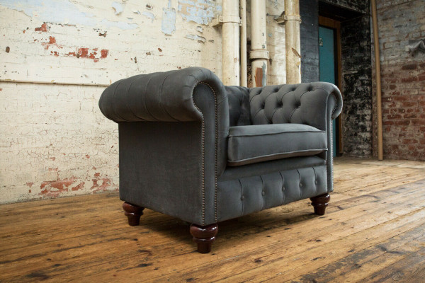 Chesterfield Design poltrona divano imbottita di lusso in tessuto a un posto