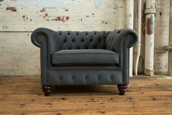 Chesterfield Design poltrona divano imbottita di lusso in tessuto a un posto