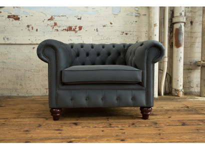 Chesterfield Design poltrona divano imbottita di lusso in tessuto a un posto