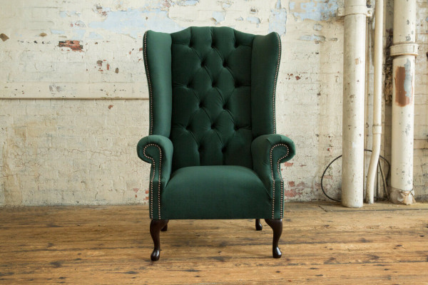 Chesterfield poltrona ala Sessel 1 posto imbottito divano divano relax in tessuto televisivo