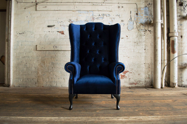 Chesterfield poltrona poltrona divano relax imbottito divano designer Royal Blue