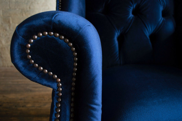 Chesterfield poltrona poltrona divano relax imbottito divano designer Royal Blue
