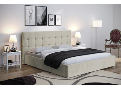 Beige 160x200 letto camera da letto tessuto in pelle hotel di lusso imbottiti grande nuovo