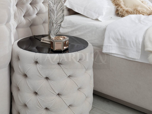 Tavolino laterale Chesterfield comodino Comodini rotondi Armadietto Imbottito 60cm