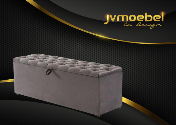 Chesterfield panca moderna Design pouf pouf due posti in tessuto nuovo