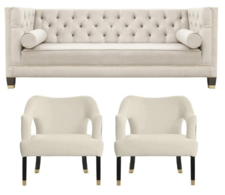 Beige divano Chesterfield in velluto divano divano divano divano divani imbottiti 311 posti a sedere