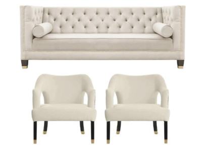 Beige divano Chesterfield in velluto divano divano divano divano divani imbottiti 311 posti a sedere