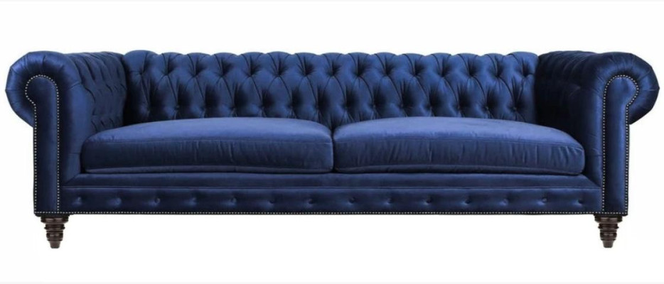 Blu Chesterfield divano moderno a tre posti design divani in tessuto mobili nuovi