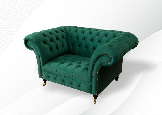 Chesterfield poltrona in tessuto verde design imbottita Nuovo soggiorno di lusso creativo