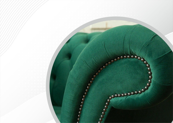 Chesterfield poltrona in tessuto verde design imbottita Nuovo soggiorno di lusso creativo