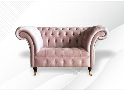 Poltrona Chesterfield in tessuto rosa per il soggiorno, design moderno, mobili creativi, nuovi.