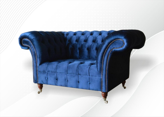 Chesterfield poltrona in tessuto blu Mobili creativi Nuovo lusso moderno soggiorno
