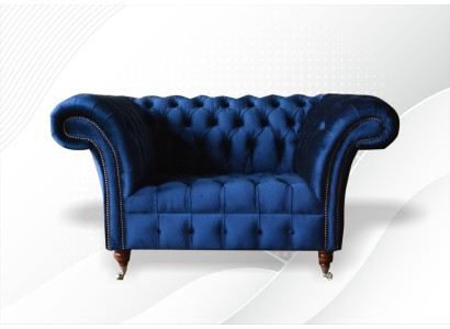 Chesterfield poltrona in tessuto blu Mobili creativi Nuovo lusso moderno soggiorno