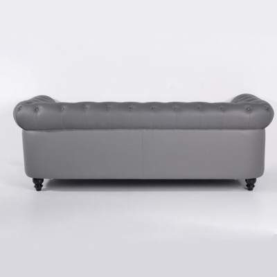 Divano grigio Chesterfield in ufficio Divano per l'accoglienza in pelle tessile Nuovo jvmoebel ®