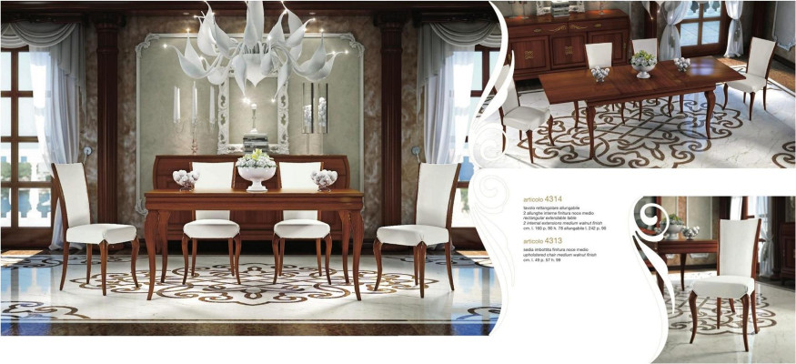 Sala da pranzo Tavolo da pranzo Sedia Estensibile Tavolo Tavoli Gruppo Legno Design Set 5 pezzi.