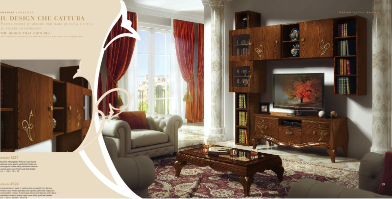 Classico gruppo rtv Set Soggiorno Vetrina tv Moderno Mobile in legno Stile armadio.