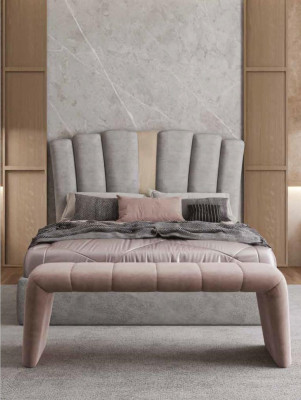 sgabello imbottito design tessile relax lusso divano panca stoffa moderna