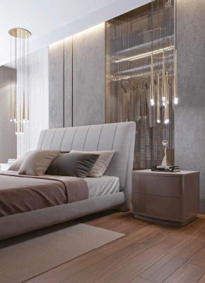 Letto matrimoniale in legno con testiera imbottita Letti matrimoniali Moderni di lusso Cornice del letto matrimoniale Camera da letto