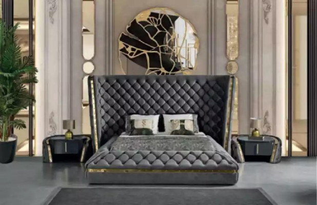 Chesterfield Set da camera da letto Letto 2 comodini Tavolo trucco Armadio 5 pz.