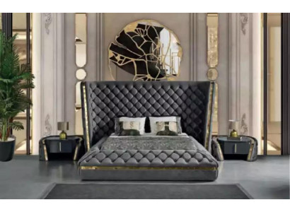Chesterfield Set da camera da letto Letto 2 comodini Tavolo trucco Armadio 5 pz.