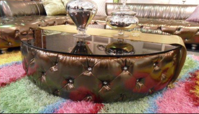 Tavolino Chesterfield da salotto di lusso Tavolino da soggiorno in legno moderno