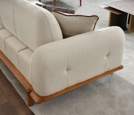 Divano a tre posti poltrona Divano marrone Divano imbottito Divano in tessuto 3 pezzi