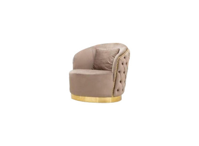 Salotto Designer Sedia Chesterfield Beige Imbottita Arredamento Mobili Design di Lusso