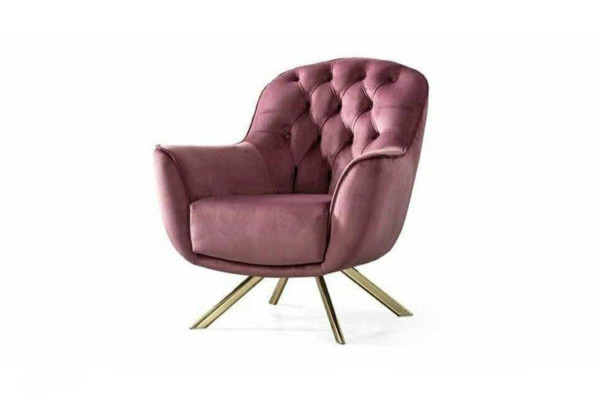 Poltrona Chesterfield design esclusiva, imbottita, per il soggiorno, modello singolo.