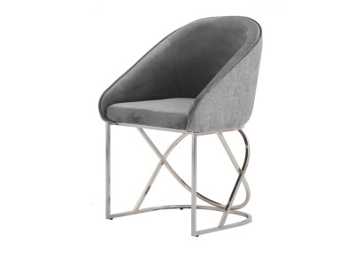 Gruppi da pranzo Sedie da tavolo sedie di lusso 6x Tessuto Grigio Colore Moderno Mobili Nuovi