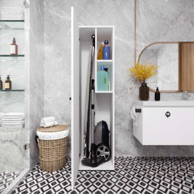Bagno Mobile Bagno Design Moderno con Ripiani Bianco Rettangolare Moderno