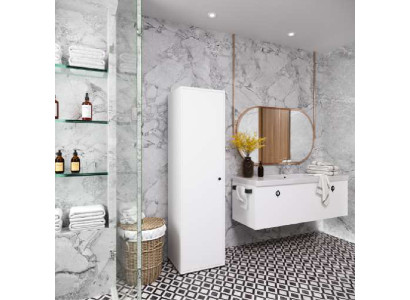 Bagno Mobile Bagno Design Moderno con Ripiani Bianco Rettangolare Moderno