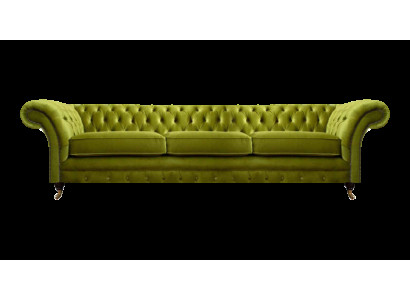 Chesterfield divano imbottito verde oliva con funzione letto divano arredamento salotto.