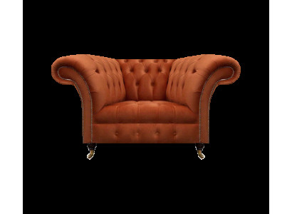 Sedia imbottita marrone per soggiorno in tessuto - design monoposto mobili