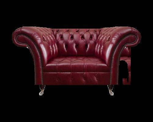 Chesterfield Poltrona rossa da soggiorno in pelle di design, singola poltrona 1 posto.