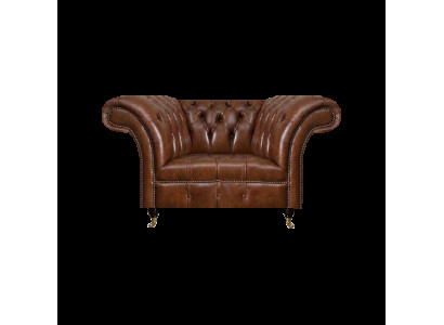 Chesterfield poltrona in pelle marrone soggiorno ecopelle singola sede mobili
