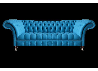 Cielo blu Chesterfield a tre posti Elegante divano moderno a tre posti
