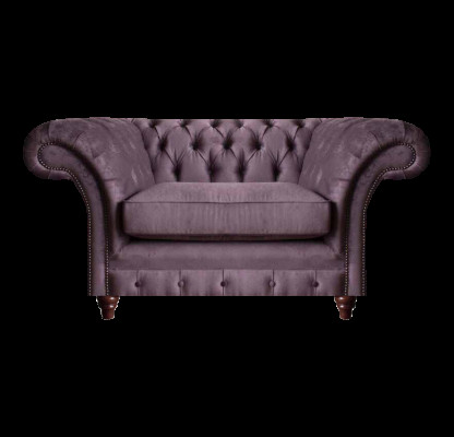 Chesterfield Viola poltrona da salotto in tessuto monoposto elegante 1 posto.