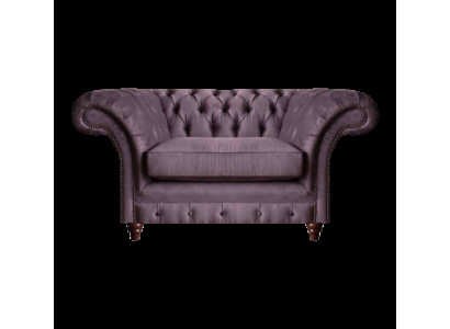 Chesterfield Viola poltrona da salotto in tessuto monoposto elegante 1 posto.