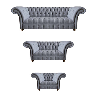 Chesterfield set di tessuti pregiati Designer divano a 3 posti due posti poltrona