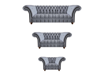 Chesterfield set di tessuti pregiati Designer divano a 3 posti due posti poltrona