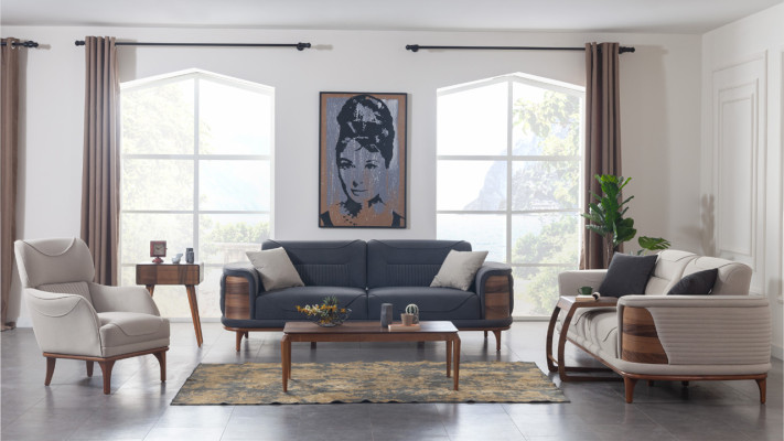 Grigio chiaro fresco di stile moderno Poltrona per soggiorno nuovo 2 pz.