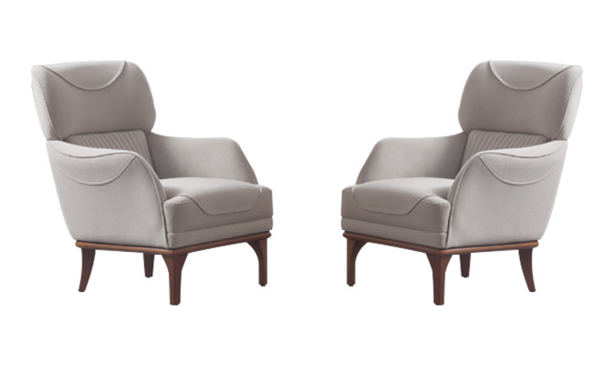 Grigio chiaro fresco di stile moderno Poltrona per soggiorno nuovo 2 pz.