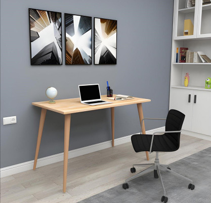 Tavolo in legno beige Tavolo Loft Designer Scrivanie eleganti Mobili di lusso