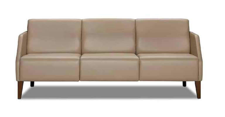 Soggiorno beige. Set divano in pelle Designer 3 posti Poltrona esclusiva 2 pezzi.