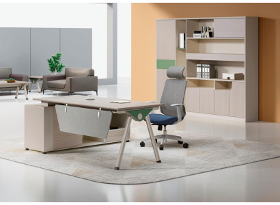Tavolo da lavoro beige Scrivania da ufficio di design Mobili di lusso in legno
