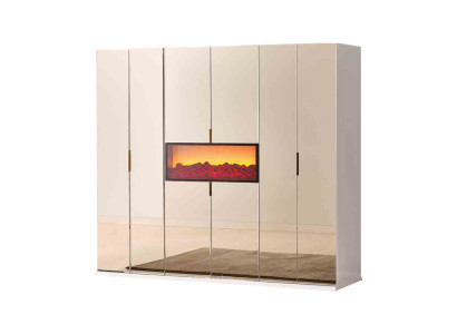 Mobile guardaroba beige da camera da letto, designer armadio, armadi in legno pregiato.