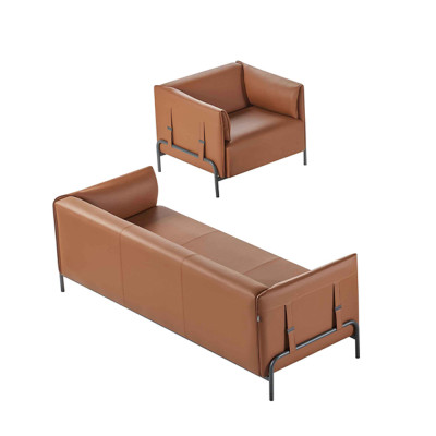 Studio per ufficio 2 posti 3 posti con poltrona marrone monocolore design moderno