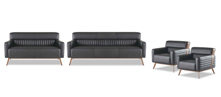 Arbetiszimmer-Set 4 pezzi con divano a 3 posti, divano a 2 posti e poltrona stile moderno e design