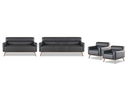 Arbetiszimmer-Set 4 pezzi con divano a 3 posti, divano a 2 posti e poltrona stile moderno e design