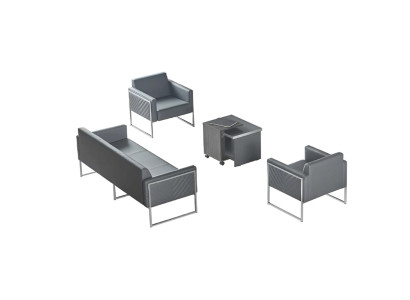 Set da studio 4 pezzi 3 posti 2 poltrone Tavolino Grigio Monocromatico Stile  Set da studio 4 pezzi 3 posti 2 poltrone Tavolino Grigio Monocromatico Stile